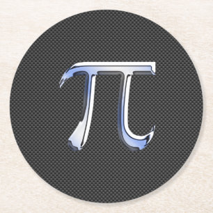 Porta-copo De Papel Redondo O cromo gosta do símbolo do Pi no estilo da fibra