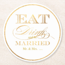 Porta-copo De Papel Redondo O ouro do falso de PixDezines/come/bebida/e seja