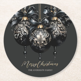 Porta-copo De Papel Redondo O ouro negro elegante dá um luxo de Natal