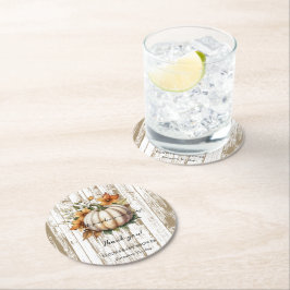 Porta-copo De Papel Redondo O outono russo deixa Chá de fraldas de abóbora