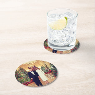 Porta-copo De Papel Redondo O Presidente dos EUA, White House Natal