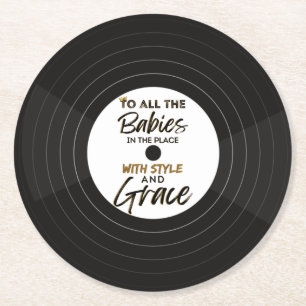 Porta-copo De Papel Redondo O primeiro aniversario/Chá de fraldas Hip Hop do B