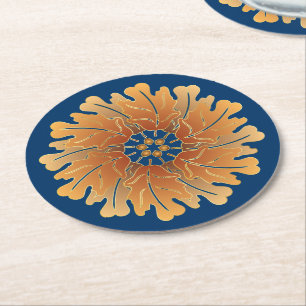 Porta-copo De Papel Redondo Oak Leaf e Acorn Rosette