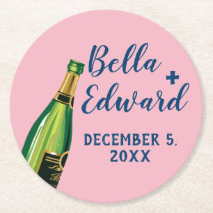 Porta-copo De Papel Redondo obrigado personalizado da porta copos do casamento