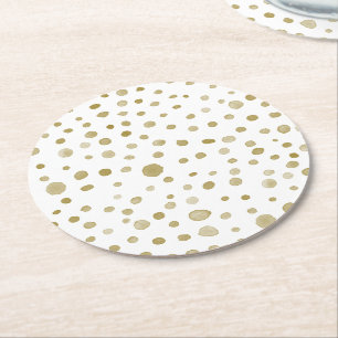 Porta-copo De Papel Redondo Ochre Confetti Watercolor Dots Porta copos de pape