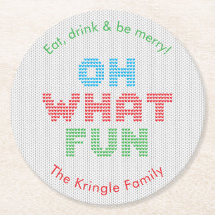 Porta-copo De Papel Redondo Oh, Que Típica Divertida De Natal