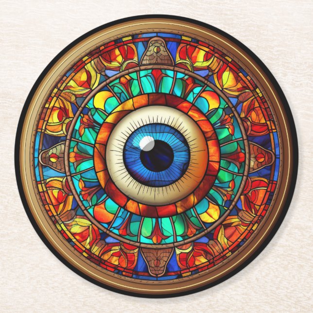 Porta-copo De Papel Redondo Olho do Dragão (Frente)