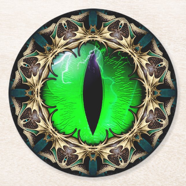 Porta-copo De Papel Redondo Olho do Dragão (Frente)