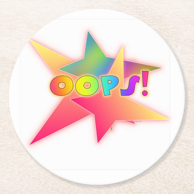Porta-copo De Papel Redondo Oops (Frente)