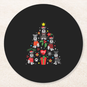 Porta-copo De Papel Redondo Ornamento de Árvore de Natal Schnauzer - Cão Pet