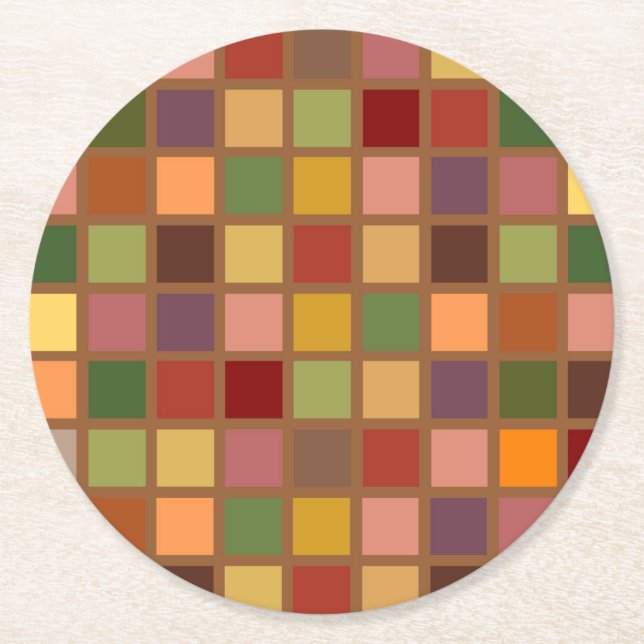 Porta-copo De Papel Redondo Outono ao quadrado (Frente)