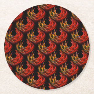 Porta-copo De Papel Redondo Padrão de Arte Abstrata Elegante Boho Moderno Fofo