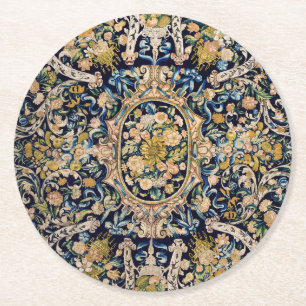 Porta-copo De Papel Redondo Padrão De Carpete Floral Decorativo