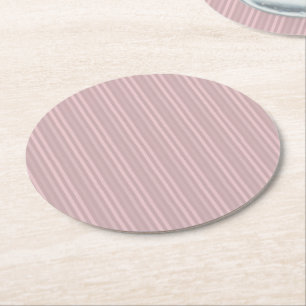 Porta-copo De Papel Redondo Padrão de Listras Verticais Rosa Doce