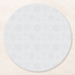 Porta-copo De Papel Redondo Padrão de Natal de Inverno Snowflake