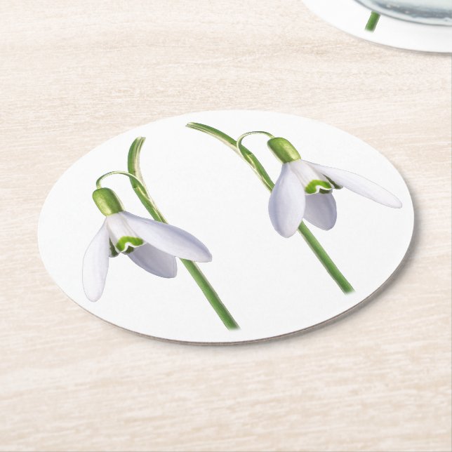 Porta-copo De Papel Redondo Padrão de Tecido de queda de neve. (Angulado)