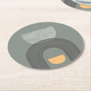Porta-copo De Papel Redondo padrão em formas boêmicas de abstrato