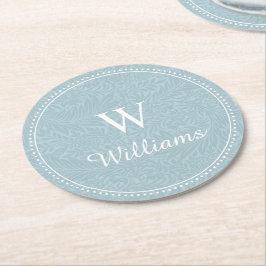 Porta-copo De Papel Redondo Padrão Personalizado de Flor Azul Larkspur Vintage