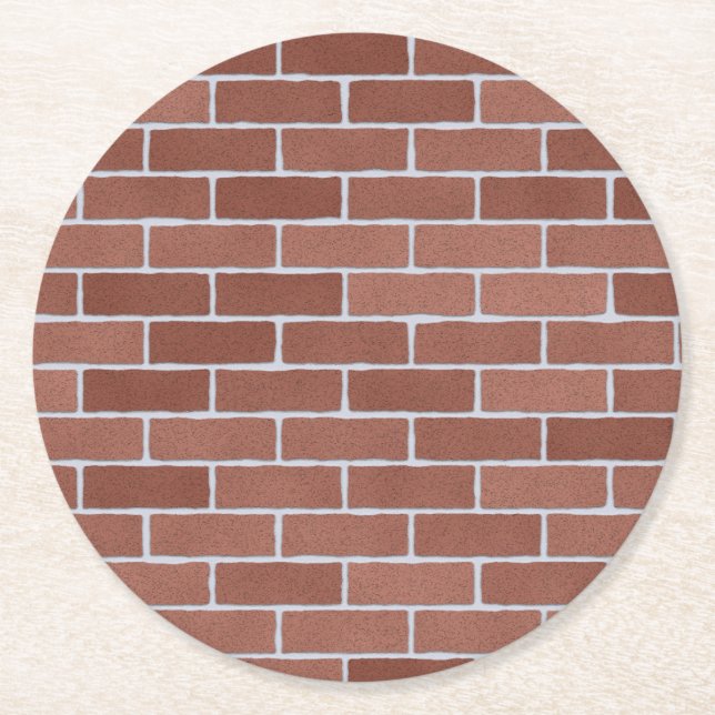 Porta-copo De Papel Redondo Padrão Rustic Brick Wall (Frente)