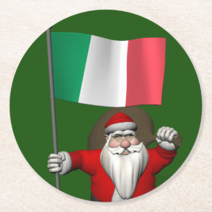 Porta-copo De Papel Redondo Papai Noel, Alferes Da Itália
