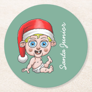 Porta-copo De Papel Redondo Papai Noel Bebê Maravilhoso