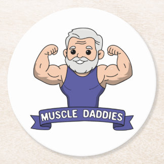 Porta-copo De Papel Redondo Papaizão Musculoso Kawaii Barbudo Sarado