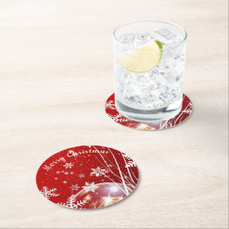Porta-copo De Papel Redondo Paper Coaster Christmas