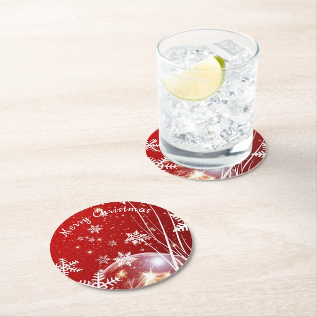 Porta-copo De Papel Redondo Paper Coaster Christmas (Insitu)