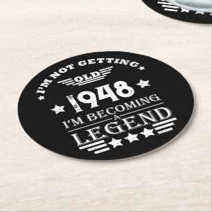 Porta-copo De Papel Redondo Paradeiro branco preto personalizado, 75 anos