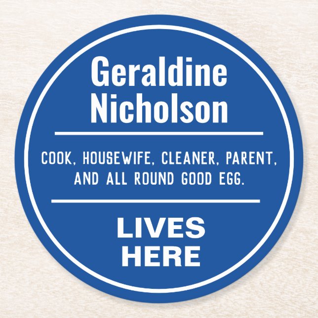 Porta-copo De Papel Redondo Parede Comemorativa Engraçada (Frente)