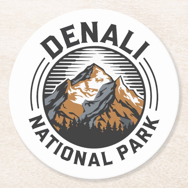 Porta-copo De Papel Redondo Parque Nacional Denali (Frente)
