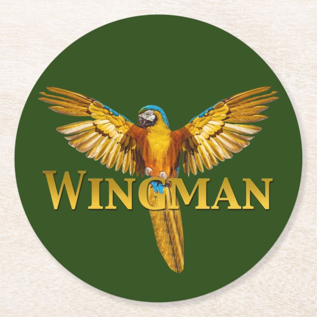 Porta-copo De Papel Redondo Parrot Wingman (Frente)