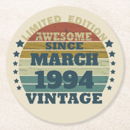 Porta-copo De Papel Redondo Partido Personalizado 30 aniversário de 30 anos de