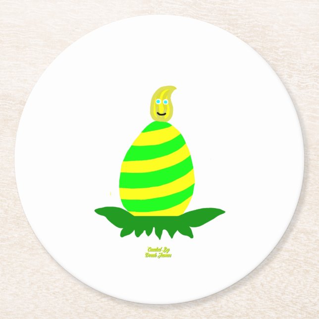 Porta-copo De Papel Redondo Páscoa deseja Porta copos redonda de papel (Frente)