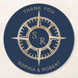 Porta-copo De Papel Redondo Passaporte de Destino de Casamento Obrigado