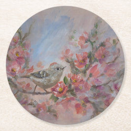 Porta-copo De Papel Redondo Pássaro Estrelinha Rubi