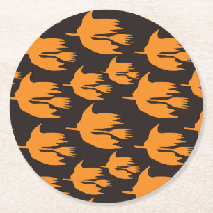 Porta-copo De Papel Redondo Passo de Broca à Noite - padrão de Halloween perfe
