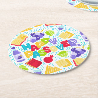 Porta-copo De Papel Redondo Passover Festive Paper Coaster