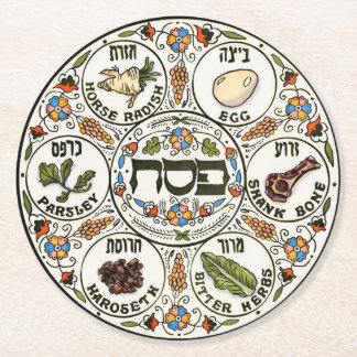 Porta-copo De Papel Redondo  Passover Seder plate