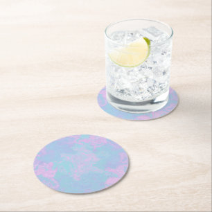 Porta-copo De Papel Redondo Pastel Marbled