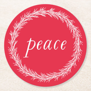 Porta-copo De Papel Redondo Paz Natal