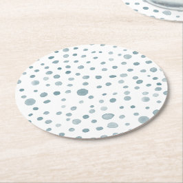 Porta-copo De Papel Redondo Peacock Confetti Watercolor Dots Porta copos de Pa