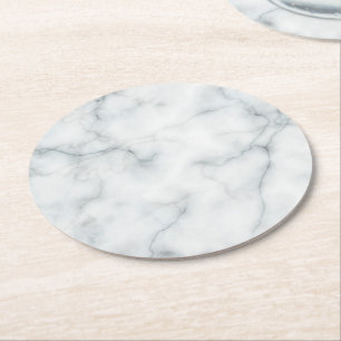 Porta-copo De Papel Redondo pedra-mármore branca