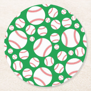Porta-copo De Papel Redondo Pequena Festa de aniversário de Baseball