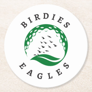 Porta-copo De Papel Redondo Perfusão de Golf   Birdies   Logotipo Eagles