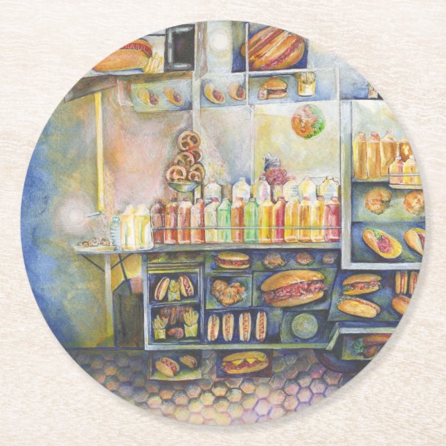 Porta-copo De Papel Redondo Perigosamente Próximo de Divertimento (Frente)