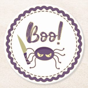Porta-copo De Papel Redondo personagem de aranha de Halloween engraçado fazend