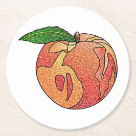 Porta-copo De Papel Redondo Pêssego com brilho