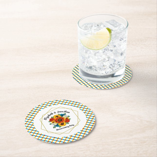 Porta-copo De Papel Redondo Picnic Party Geométrico Floral (Insitu)