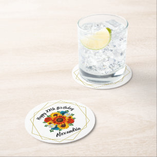 Porta-copo De Papel Redondo Picnic Party Geométrico Floral